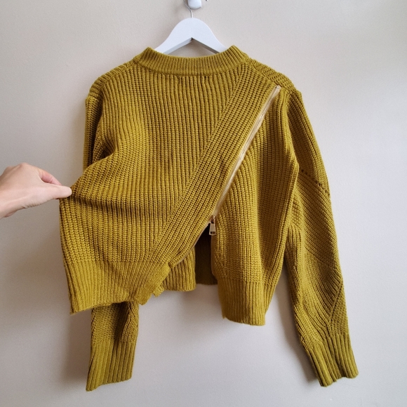 Paper Heart cropped pullover sweater zipper - Picture 2 of 5